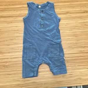 Nui 100% Organic Cotton One Piece with Pockets - blue - 6-12 months